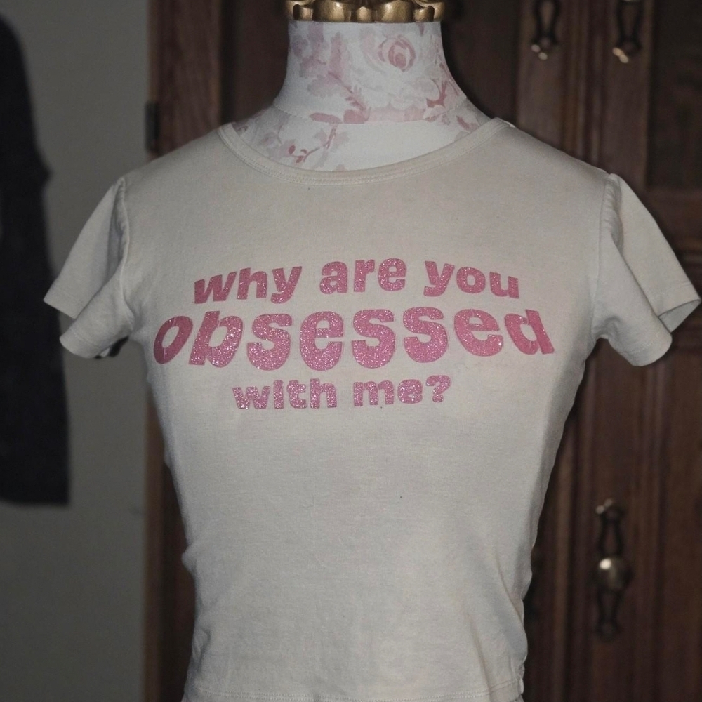 Dolls Kill Cream Tee with Pink Graphic